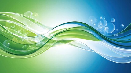 Obraz premium Flowing abstract design digital art blue and green color palette futuristic environment aesthetic viewpoint modern concept