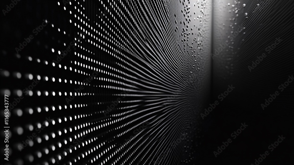 Aufkleber Led wall showing abstract pattern creating perspective effect with light and shadow