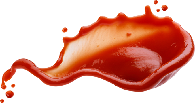 vivid ketchup splash with fluid motion and rich red gradient on isolated background for creative food advertising
