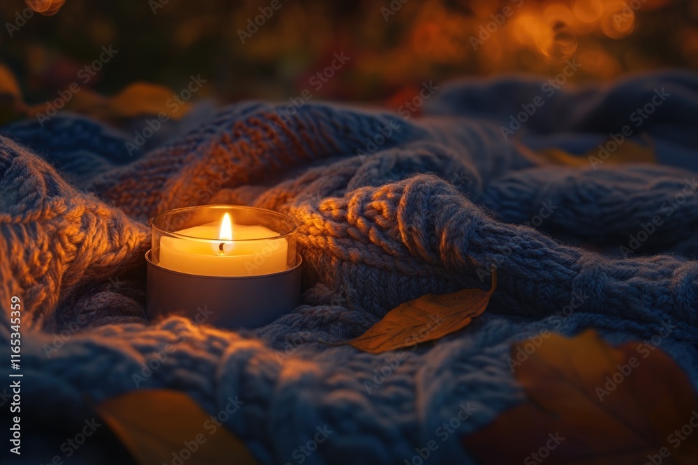 Sticker Candle on Blanket