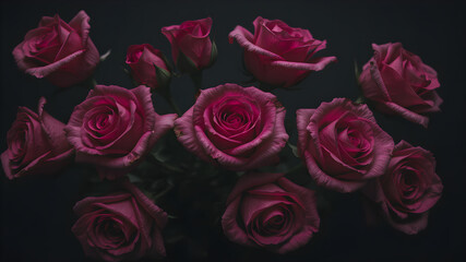 Dark pink Roses in a dark, gothic aesthetic