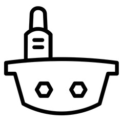 Plastic Shop Basket Line Icon