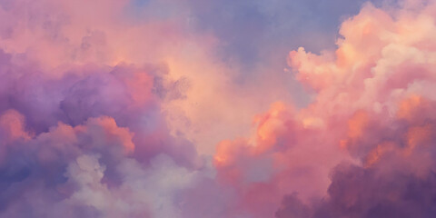 Evening Blush - Warm Coral Blending into Pale Lavender Gradient - Soft Abstract Background