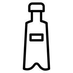 Water Bottle Plastic Line Icon
