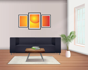 Luxury nature wall frame and bedroom design