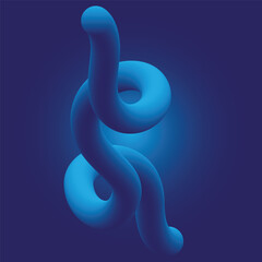 Obraz premium Vibrant Blue Gradient Fluid Spiral with Dynamic Organic Flow and Bright Glow