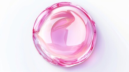 Obraz premium photograph of Cosmetic serum gel drop texture. Transparent liquid oil water, soap bubble float. Skincare isolated face essence cleanser. Iridescent glossy round light