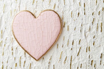 Obraz premium clear heart hovering above a soft peach gradient with blurred edges for softness.