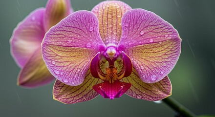 Fototapeta premium Orchids on a lake, flowers in water, colorful flowers