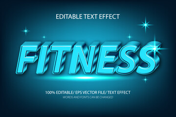 Fitness editable text effect, 3D editable text template.