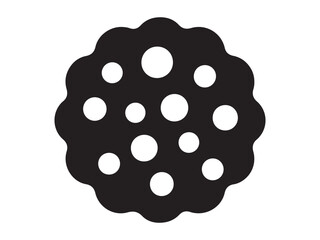 Cookie silhouette icon vector on white background 
