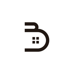 Letter B room geometric symbol simple logo vector