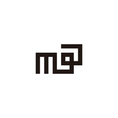 Letter M g a square geometric symbol simple logo vector