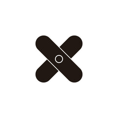 Letter X technology, tool geometric symbol simple logo vector