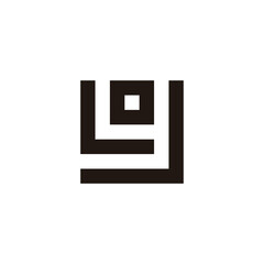 Letter L, o, J and y square geometric symbol simple logo vector