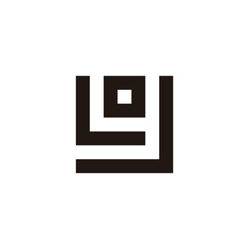 recommend clip art: Letter L, o, J and y square geometric symbol simple logo vector