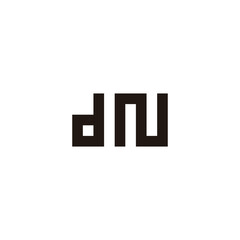 Letter dN car, square geometric symbol simple logo vector