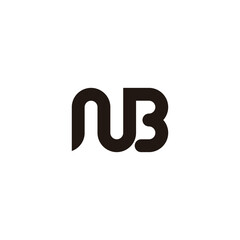 Letter NB curves geometric symbol simple logo vector