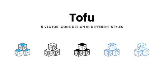 Tofu icons in different style vector stock illustration