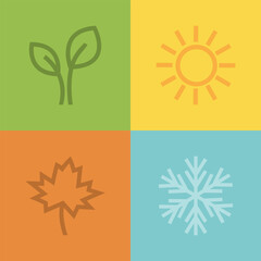Four seasons symbol illustration. Spring, summer, autumn and winter. 