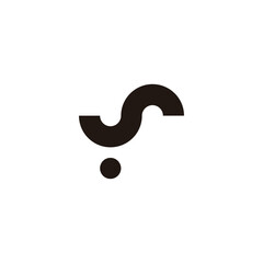 Letter S shopping cart, curves geometric symbol simple logo vector