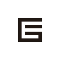 Letter GE EG G E square geometric symbol simple logo vector