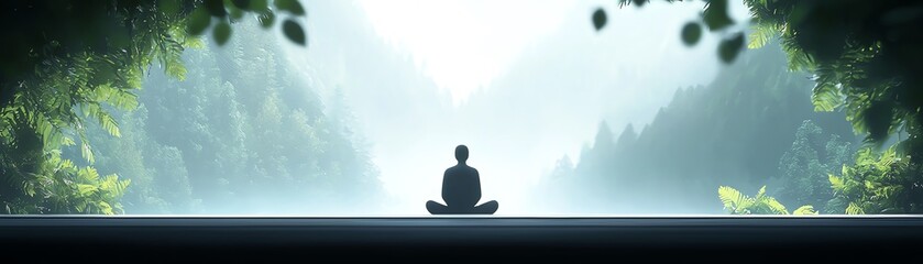 A serene wellness retreat in a natural setting with AIdriven health monitoring