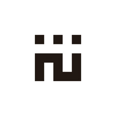 Letter N shop, square geometric symbol simple logo vector