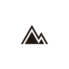 Letter M mountains geometric symbol simple logo vector