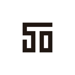 Number 50 square geometric symbol simple logo vector
