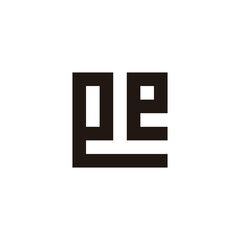 Letter ee square, unique geometric symbol simple logo vector
