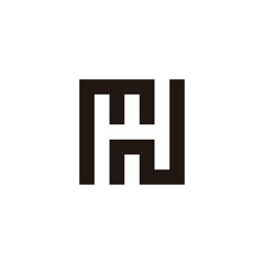 Letter m and N square geometric symbol simple logo vector