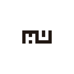 Obraz premium Letter H, N and U square geometric symbol simple logo vector
