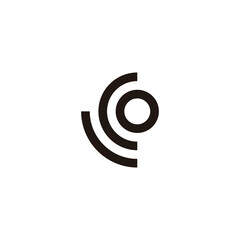 Letter L, C and O circle round geometric symbol simple logo vector