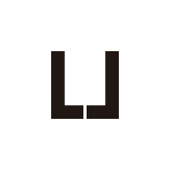 Letter L, J and U square geometric symbol simple logo vector