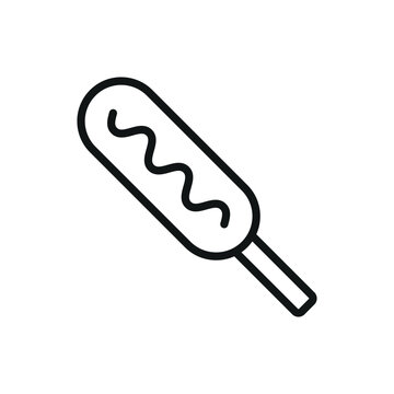 corn dog icon black outline clip art preview
