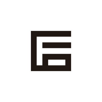 recommend clip art: Letter F number 6 square geometric symbol simple logo vector