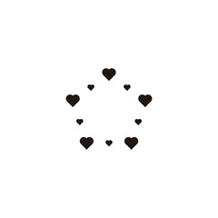 Hearts, polygon shaped, background geometric symbol simple logo vector