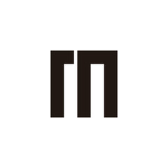 Letter mn nm m n square geometric symbol simple logo vector