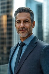 Man in Suit Standing Cityscape