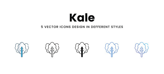 Kale icons in different style vector stock illustration