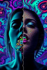 portrait of a woman with feathers