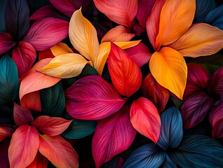vibrant exotic flower petals with bold, contrasting colors 