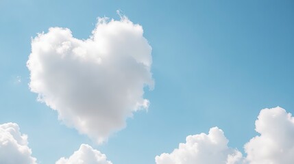 Heart-Shaped Cloud in Blue Sky
