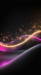 Obraz premium Dynamic colorful waves abstract design digital background dark setting creative concept