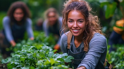 Volunteers united in a community garden project enhancing local green spaces and fostering connections