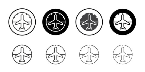 Airplane meter icon Thin outline art symbol