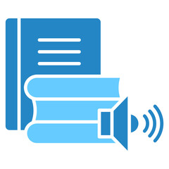 Audio Book dual tone color icon. use for modern concept, print, UI, UX kit, web and app development. Vector EPS 10, related to digital education, digital learning.