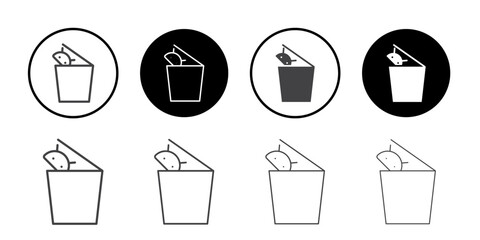 Android bin icon Thin outline art symbol