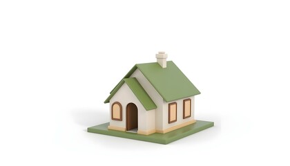 3D render home icon isolated on white create with ai